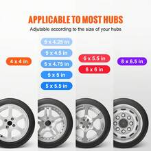 Spare Tire Carrier, Trailer Spare Tire Mount, 160 Lbs Capacity, Utility Trailer Accessories Fits Most 4 & 5 & 6 & 8 Lugs Wheels On 4", 4.25", 4.5", 4.75", 5", 5.5", 6", 6.5" Bolt Patterns - Spare Tire Carrier - View 2