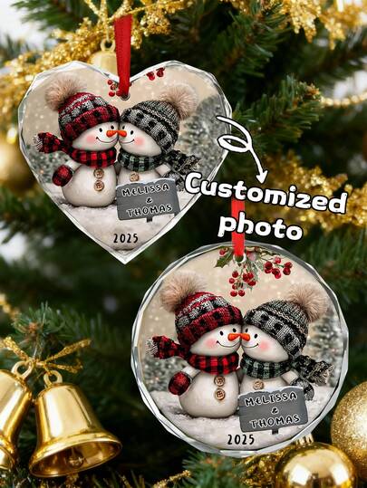 Customized Acrylic Round/Heart Photo Pendant, Custom Photo, Car Pendant, Christmas Tree Pendant, Memorial Gift, Time Capsule, Custom Photo, Meaningful Gift, Memorial Gift, Custom Photo, Special Gift, Fun Desk Decor, Holiday Decor, Mood Light, Home, Kitchen