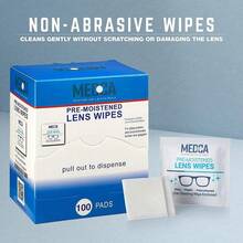 Premoistened Lens Glass Cleaning Wipes One Size Travel Cleaner, 3.98 In 0.49lb