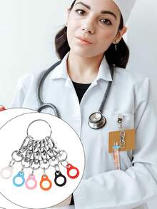 笔夹钥匙扣，护士笔夹，防丢笔夹，口红夹，实用礼品夹，化妆刷夹，汽车钥匙收纳夹，医护人员证件夹，医护人员必备，办公桌收纳，护士感谢礼品 - 彩色 - 查看 5