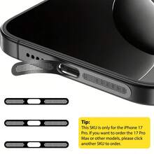 ZYONS 3件装金属扬声器防尘网罩，兼容 17 Pro Max/17 Air/16 Pro Max/16/15/14/13/12系列，耐用金属材质，可选颜色：黑色/银色/宇宙橙/金色/绿色/红色/蓝色/紫色/沙漠钛色 - 3pcs - 查看 25