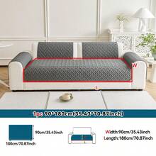 1pc沙发垫 四季通用纯色 防宠物抓沙发保护垫 宠物朋友沙发套 沙发垫 卧室办公室客厅家具保护套 家居装饰（枕套、靠背、手套需单独购买） - 深灰色 - 查看 12