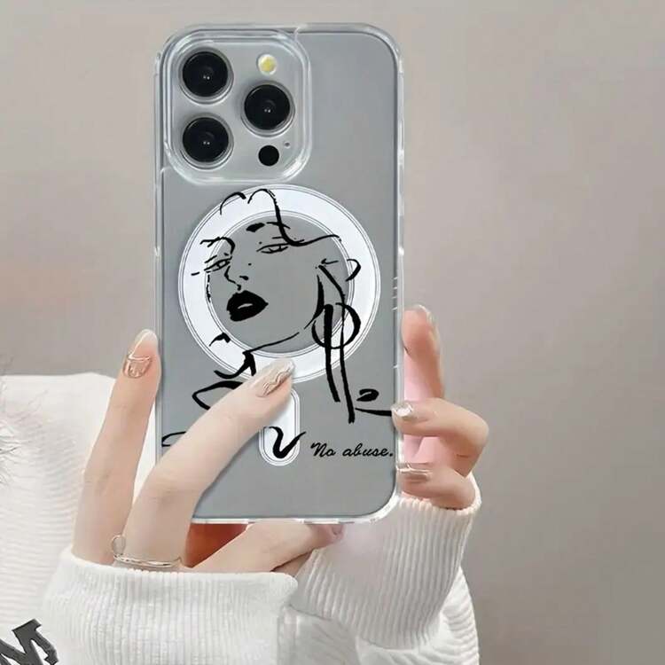 Teléfono compatible con phone 16 Pro, 15, 14 Plus, 13, 12 y 11 Pro. Este innovador y elegante teléfono magnético de acrílico transparente ofrece resistencia a los golpes. Es un diseño híbrido clásico que garantiza alta calidad tanto para hombres como para mujeres. - Blanco - Añade 2