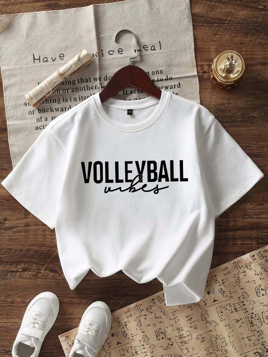 Tween Girls' Baseball Print Crew Neck Short Sleeve T-Shirt, Summer - White - View 1