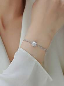 925 Sterling Silver Moissanite Diamond Bracelet For Women, Hypoallergenic, High-End, Suitable For Proposal, Engagement, Wedding, Valentine's Day, Anniversary, Birthday, Party, Daily Wear, Fashionable And Versatile