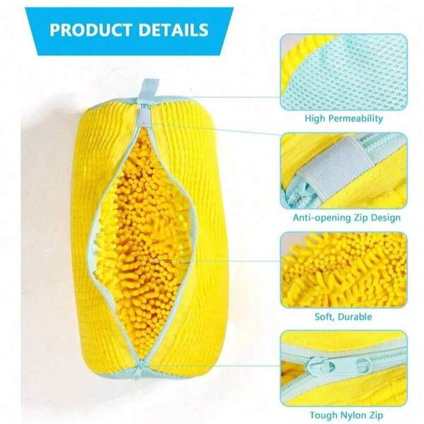 2pcs-Reusable Shoe Washing Bag-Suitable For Sports Shoes, Mesh Shoes, Lazy Artifact Household Shoes Multi-Function Stain Removal, Anti-Deformation Fast Washing Bag, Washing Machine Clothing Care Bag, Laundry Bags