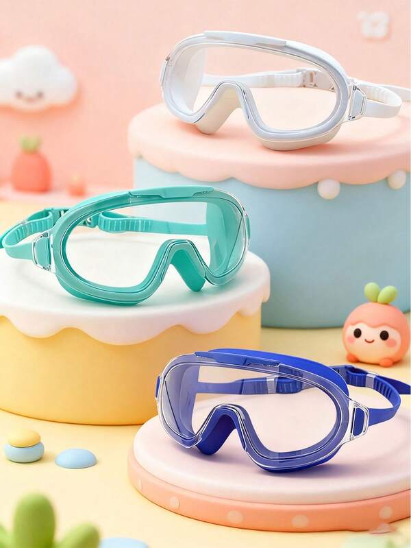1pc Kids Swimming Goggles, Suitable For 3-14 Years Old Children, Upgraded Design With Wide Vision, Anti-Fog, Anti-Leak For Swimming Pool
