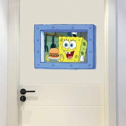 SPONGEBOB 1pc-10x15cm SpongeBob SquarePants Wall Decoration DIY Art Handicrafts Decorative Stickers Perfect Party Gift For All Seasons Suitable For Birthday Parties, Holiday Gifts Surprise, Weekend Parties, And Back To School Gifts