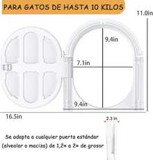 Puerta para Gatos de Interior - Adecuada para Gatos Pequeños de hasta 10 kg,Puerta para Mascotas 24 * 18cm,Nstalación Fácil en Puertas de Madera y Pared,Bloquea eficazmente el Olor(Blanco) - Blanco - Ver 7