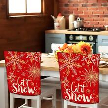 2/4/6pcs Set, Home Decor, Luxury Christmas Pattern Linen Chair Covers, Suitable As Christmas Gift, Christmas Decoration, For Daily Home Decor, Living Room, Dining Room, Garden, Hotel Restaurant Holiday Parties, Washable Polyester Material, Chair Seat Cushion Covers