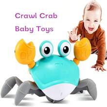 Crawling Crab Baby Toys, Magical Creature Toys, Baby Sensory Prone Toys 3 4 5 6 7 8 9 10 11 12-Year-Old Boys And Girls Learning To Crawl, 3-6 6-12 Years Old Toddlers Learning To Walk, Suitable For Children Over 36 Months Old - Blue-green - View 6
