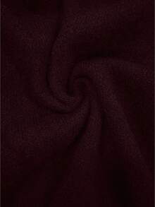 Women's Casual Slim Fit Solid Color V-Neck Drop Shoulder Metal Button Hem Slit Long Sleeve Knit Cardigan Loose Outerwear, Spring/Summer/Autumn - Burgundy - View 10