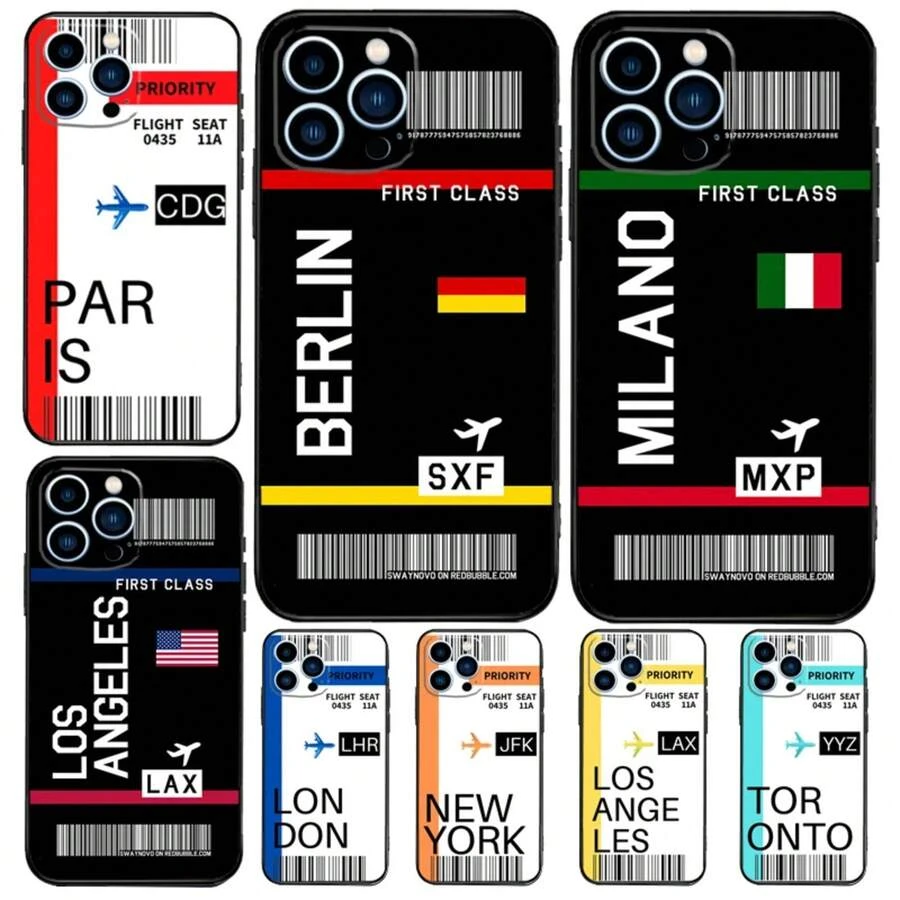 London Toronto Boarding Pass Case Covercompatible with  17 Pro Max 14 13 12 11 15 16 Pro Max mini 15 Plus 16e 17 Air Phone Cover-Covercompatible with  17 Hülle, 17 pro Hülle, 17 promax Hülle - OO40917 - Übersicht 1