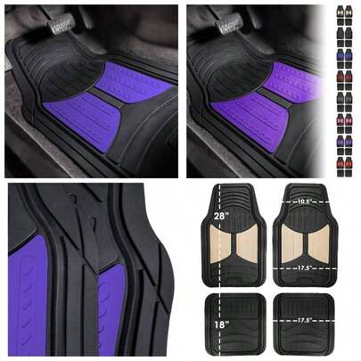 - Suelo de caucho F11313RED juego completo de molduras rojas y negras para adaptarse a tapetes