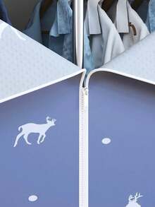 1pc Large Capacity Portable Wardrobe, Elegant Design, Easy Assembly, Steel Pipe Frame Organizer With 3 Drawers And Separate Hanging Area, Suitable For Storing Clothes And Daily Items, Applicable For Home, Room, Apartment, Bedroom, All-Season Clothing Storage Cabinet - Multicolor - View 10