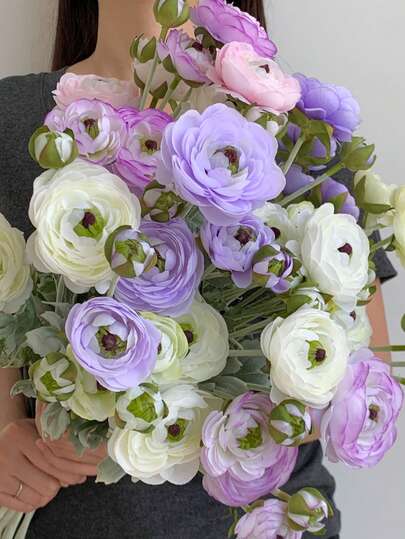 Sztuczna piwonia z 4 kwiatami i 2 pąkami – wysokiej jakości jedwabny materiał, realistyczny dotyk, elegancki wzór kwiatowy – sztuczna dekoracja kwiatowa do domu, bukiety ślubne, centralne elementy stołu jadalnego, zaręczyny, bankiety, randki, rekwizyty fotograficzne, wieńce, tła ślubne – idealne na Walentynki, imprezy i całoroczne dekoracje