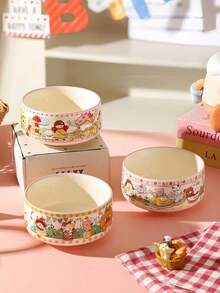 1 chiếc bát sứ hoạt hình dễ thương, thích hợp dùng cho tiệc trà chiều, các món tráng miệng, sữa chua, salad, cháo yến mạch ăn sáng, dùng tại nhà, nhà hàng, quán cà phê, cửa hàng tráng miệng, làm quà tặng, tiệc tùng. - Nhiều màu - Xem 7