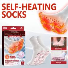 Ionic Massage Socks For Winter Outdoor Sports Cold And Windproof Warm Foot Care Massage Socks Winter Outdoor Warm Foot Skin Friendly Breathable Comfortable Warm Body Highly Caring Massage Socks - 白色 - 查看 2