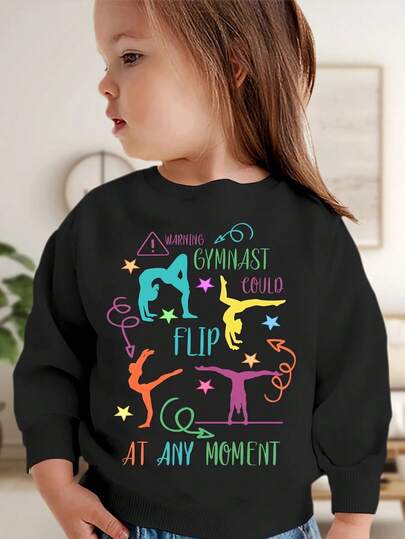 Children's Clothing, Youth Gymnastics Sweatshirt - Funny Gymnast Flip Graphic Pullover With "Warning Gymnast Could Flip At Any Moment" Text - Black Workout Top For Gymnasts, Cheerleaders, Birthday Gifts - Long Sleeve Athletic Sweater For Practice & Casual Attire, Gymnastics Gifts, Cheerleader Apparel, Playful Design, Comfortable Fit, Cheerleader Outfit, Durable Fabric, Cheerleader Gifts, Printed Sweatshirt, Boys' Clothing, Girls' Clothing, Halloween Costumes