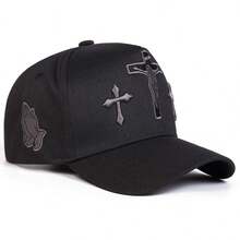 1Piece Men Jesus Cross Embroidered Five-Panel Baseball Cap Outdoor Adjustable Sunscreen Leisure Hat Spring Autumn Travel Tourism Beach Vacation - Nhiều màu - Xem 10
