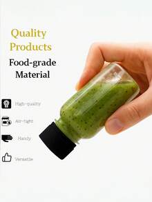 1/6/12pcs Mini Ginger Cups, 2oz Tiny Juice Bottles With White Screw Lids, Small Beverage Containers, Reusable, Leak-Proof, Freezer , Transparent With Measurement Marks, Suitable For Liquid, Juice, Jam - Multicolor - View 4