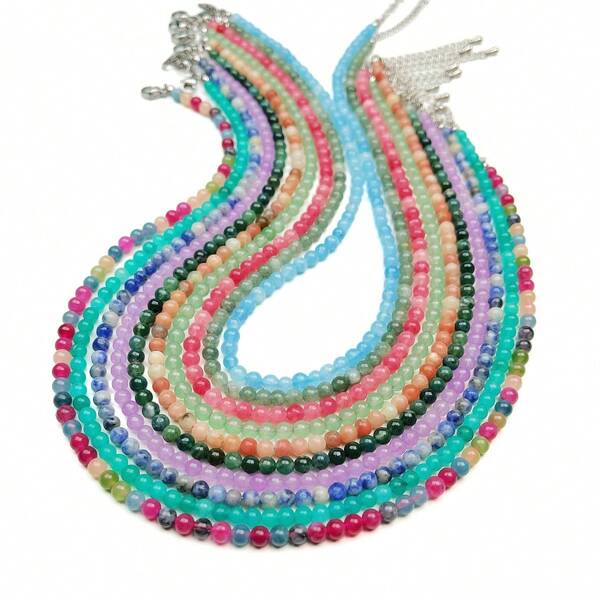 Collar de cuentas de piedras naturales de colores para la dopamina de las mujeres, joyería de de contraste vibrante, recomendación de regalo de cumpleaños