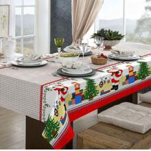 Rustic Oxford Luxury Linen Tablecloth 4/6/8 Seats Various Prints - Christmas Tree - View 3