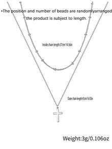 1pc 925 Sterling Silver Double-Layer Cross Necklace For Women, Minimalist Clavicle Chain, Unique Design Birthday Gift For Girlfriend, Christmas Anniversary Jewelry