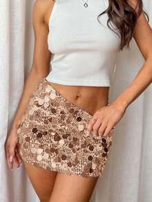 Autumn/Winter Sequin Mini Skirt, Party Dress, Women's Cocktail Dress, Women's Short Concert Outfit, Music Festival Outfit, Electronic Dance Outfit