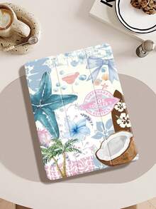 椰子、棕榈树、芙蓉花图案保护套，兼容 iPad (A16) 第 11 代 11 英寸 (2025)、Apple iPad Air 11 (2025)、iPad 第 10 代 10.9 英寸 (2022)，带 Apple Pencil 插槽、三折支架、自动唤醒/睡眠功能，是返校、情人节、节日送礼佳品。 - 彩色 - 查看 9