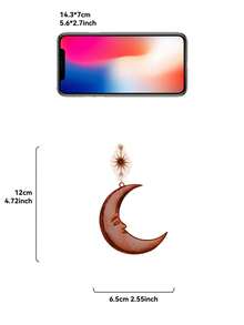 3pcs Vintage Sun, Moon, Star & Christmas Tree Decor, Bohemian Gothic Witch Aesthetic Christmas Decoration, Retro Sun Face, Crescent Moon, Star Ornaments, Suitable For Solstice, Holiday Parties, Home, Bedroom, Living Room, Office, Seasonal Decor (Please Remove Protective Film Before Use, Acrylic Material, Not Glass) - Multicolor - View 11