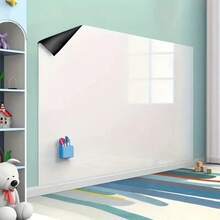 1 Roll - Self-Adhesive Soft White Board Wall Sticker, Comes With 1 Water-Based Marker - 17.7 Inches Wide, PVC Material, Suitable For Classroom, Home Message Board, Office Meeting Whiteboard - White - View 4