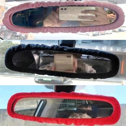 Universell passende Plüsch Rückspiegel Abdeckung | 1 Stück | Weiche Polyesterfaser | Dekoratives Design | Innenraum Dekoration | Festgeschenk