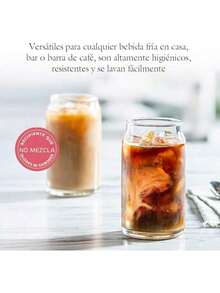 SELECTSHOP Set De 4 Vaso Tipo Lata De Vidrio Con Tapas Popotes De Vidrio Y Cepillo De Limpieza Vasos para Cerveza Taza de Café Helado Vasos de Cóctel Adecuados para Agua Jugo Sodaé Regalo (Set De 4) - Juego de 6 piezas - Ver 7