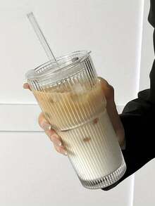 1 Stück doppelwandiger Hochborosilikatglas Becher, 600ml, hochwertiger Glas Trinkbecher geeignet für Kaffee, Tee, Whiskey, Milch, Eiskaffee und Latte