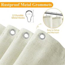 Naturoom Ivory Linen Shower Curtain, Cloth Textured Fabric Shower Curtain Set With Hooks, Simple Elegant Modern Farmhouse Country Ultra Thick Bath Curtains For Bathroom,Water Repellent,72x90{"Color_name":"Ivory","Size_name":"72\"Wx90\"L(Packof1)"} - 多色4 - 查看 7