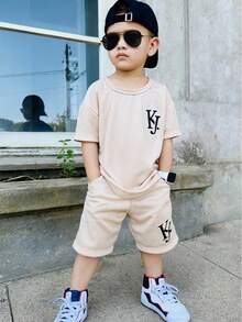 Children's Set Fashion Summer Youth Men's T-Shirt And Shorts