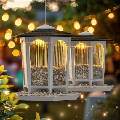 2 Pcs Bird Feeder Outdoors Hanging, Wild Bird Feeders Outside, Fits Cardinals, Wild Birds, Unique Bird Watching, Standard White, Large Size 2 Pcs