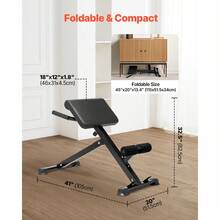Roman Chair Hyperextension Bench, 250 Lbs Adjustable & Foldable Extension Machine, Multi-Function Exercise Equipment For Glute, Hamstring, Back, And Ab Workout, Fitness Weight Bench For Home Gym - 250磅 - 查看 6