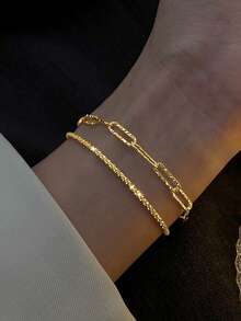 2pcs 925 Sterling Silver Elegant Delicate Double Sparkling Necklace And Bracelet For Ladies Jewelry Gift Birthday Gift Party Gift Daily Wear