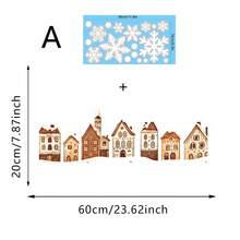 1/2pcs Christmas House Window Sticker, Static Adsorption Christmas Holiday Decorations, With Snowflake Pattern, No Residue Removable Home Door Glass Sticker, Easy To Apply PVC Christmas Decorations - Multicolor - View 9
