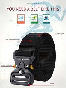 1条战术腰带，带快拆塑料扣 - 高品质涤纶纤维可调节腰带，适合户外狩猎、战斗生存 - 多功能实用腰带，适合青少年男孩（10-18岁） - 彩色 - 查看 8