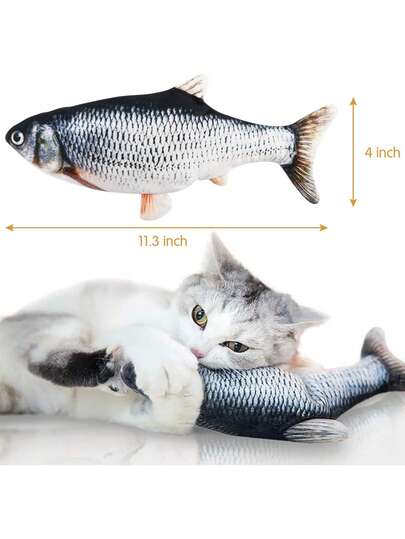 Juguete interactivo de pez flexible para perros, juguete de gato bailarín y con patadas, juguete de catnip eléctrico, realista y divertido para hacer ejercicio.