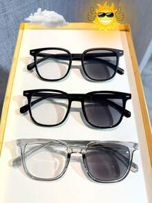 1副时尚变色灰色大框男女通用眼镜，适合防晒、电脑使用和日常佩戴。 - 彩色 - 查看 17