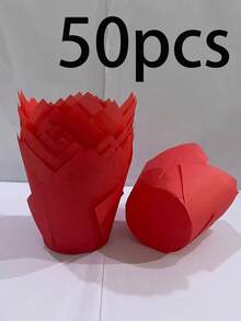 50 pièces Caissettes à muffins tulipes rayées élégantes, avec surface anti-adhésive et bords arrondis, variété de styles, couleurs et motifs, pour muffins, cupcakes, gâteaux à étages - Caissettes à cupcakes tulipes décoratives et fonctionnelles pour les desserts d'anniversaire, de mariage et de fête - Multicolore - Voir 18