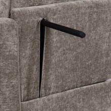 Two-Seater Sofa, Double Sofa Chaise Longue, With Irregular Armrests And Backrests, Footrest With Storage Space, Comes With Two Small Throw Pillows, Suitable For Living Room And Bedroom - Cyan - 棕色 - 查看 8