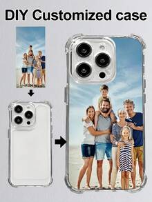 1pc Customized Phone Case Compatible With Apple 17, 16, 15, 14, 13, 12, 11 Plus Pro Max Pro, Galaxy, OPPO, Redmi, DIY Pattern Design, Transparent Anti-Fall Protective Cover, Suitable As Birthday, Anniversary, Thanksgiving, Christmas, Wedding Or Holiday Gift For Family, Friends, Girlfriend/Boyfriend - Clear - View 2