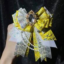 1pc Cute Decorative Bow Brooch, Handmade Pearl Chain DIY Finished Product, Otaku Idol Fan Cheering Stick, Cosplay Outfit Accessory, Lolita Bag Decoration - Multicolor - View 7
