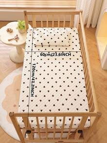 1pc Plush Dotted Baby Crib Sheet, Newborn Animal Print Fitted Crib Mattress Cover, Cute Bedding For Children Room, Machine Washable, 60x120cm - Multicolor - View 3