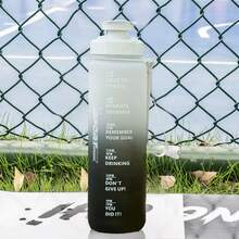 1 bình nước nhựa nắp lật dung tích lớn 750ml/25oz & 1000ml/32oz có vạch chia thời gian, dây đeo, thích hợp cho các môn thể thao ngoài trời, chạy bộ, đạp xe, làm quà tặng ngày lễ - Nhiều màu - Xem 21